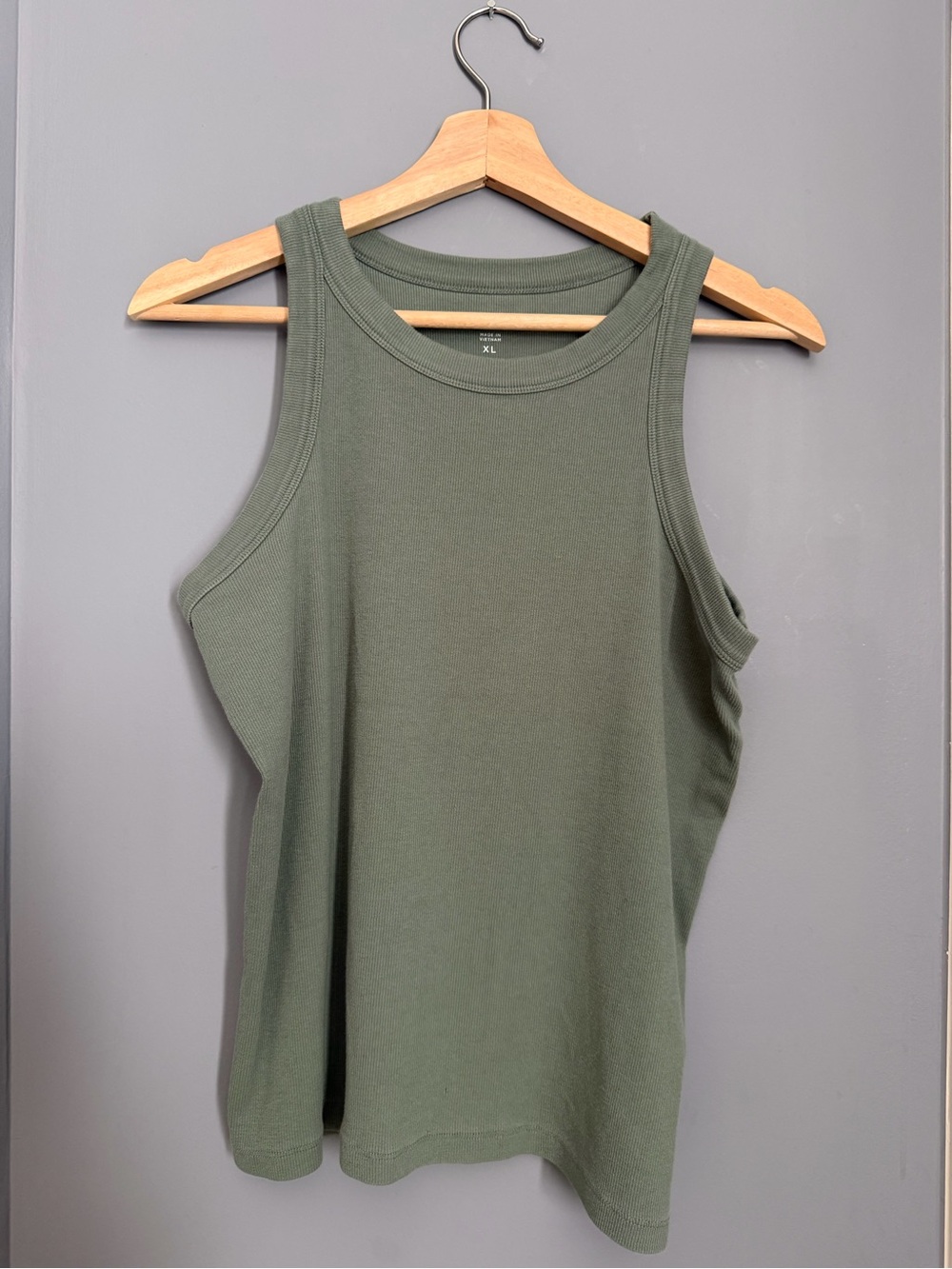 LOFT Olive Ribbed Tank Top